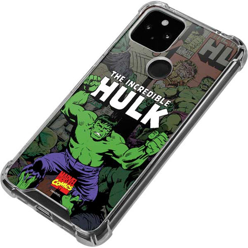 Marvel Classic Comics Hulk Fighter Vintage Google Pixel 5 Clear Case